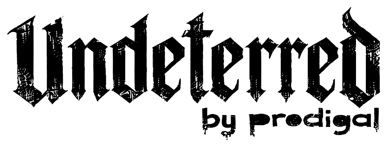 Undeterred by Prodigal logo, reversed to white